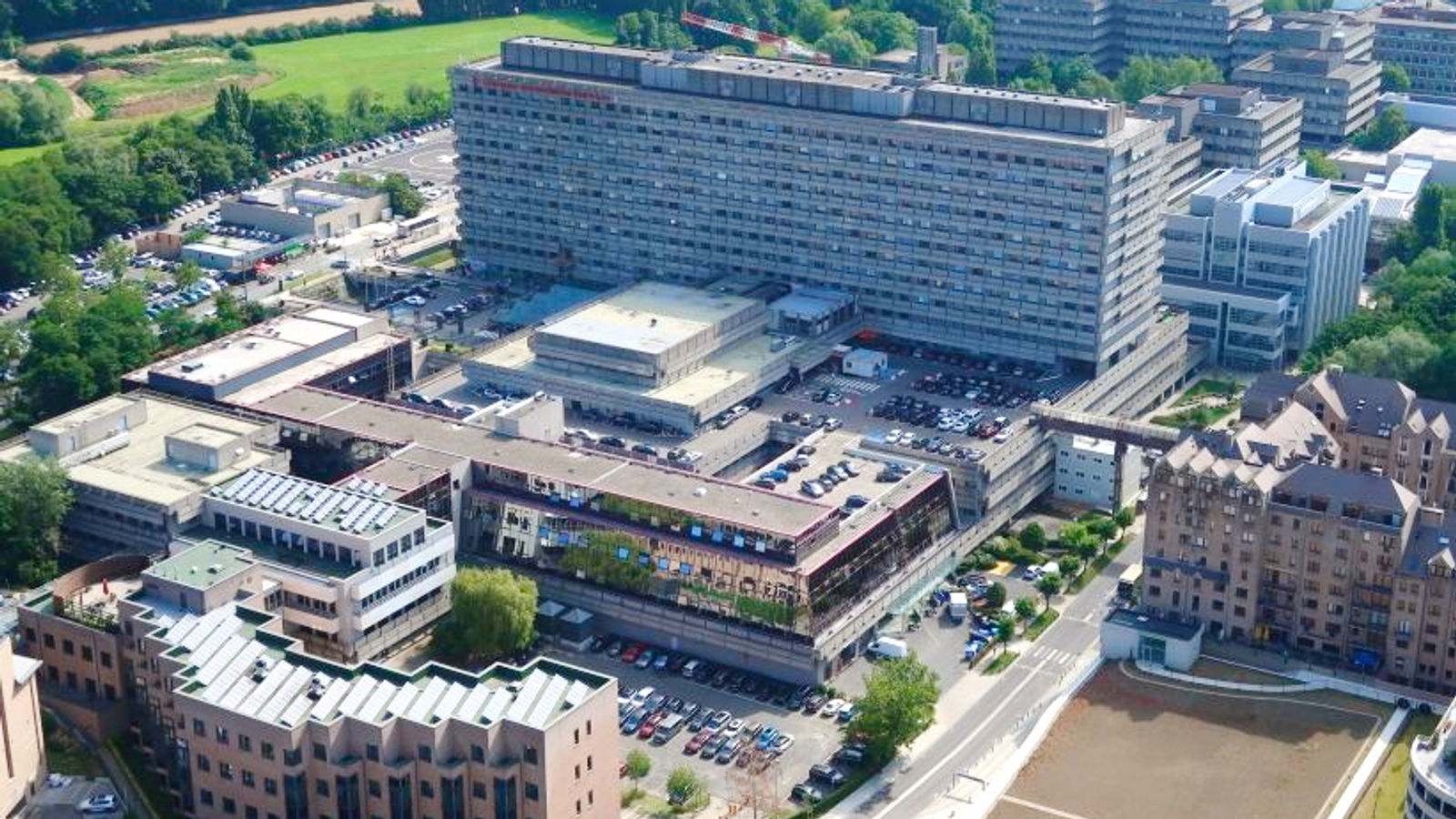 Vue aérienne du campus Alma, Woluwe-Saint-Lambert